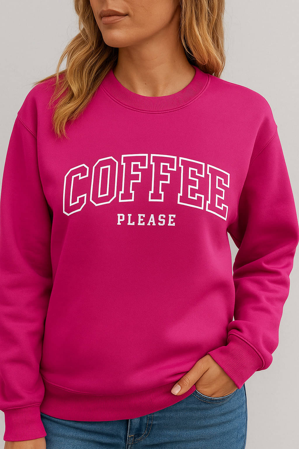 Kashian Women Fleece Round Neck Sweatshirt For Light Winters ( Pink )     			Kashian Women Fleece Round Neck Sweatshirt For Light Winters ( Pink )