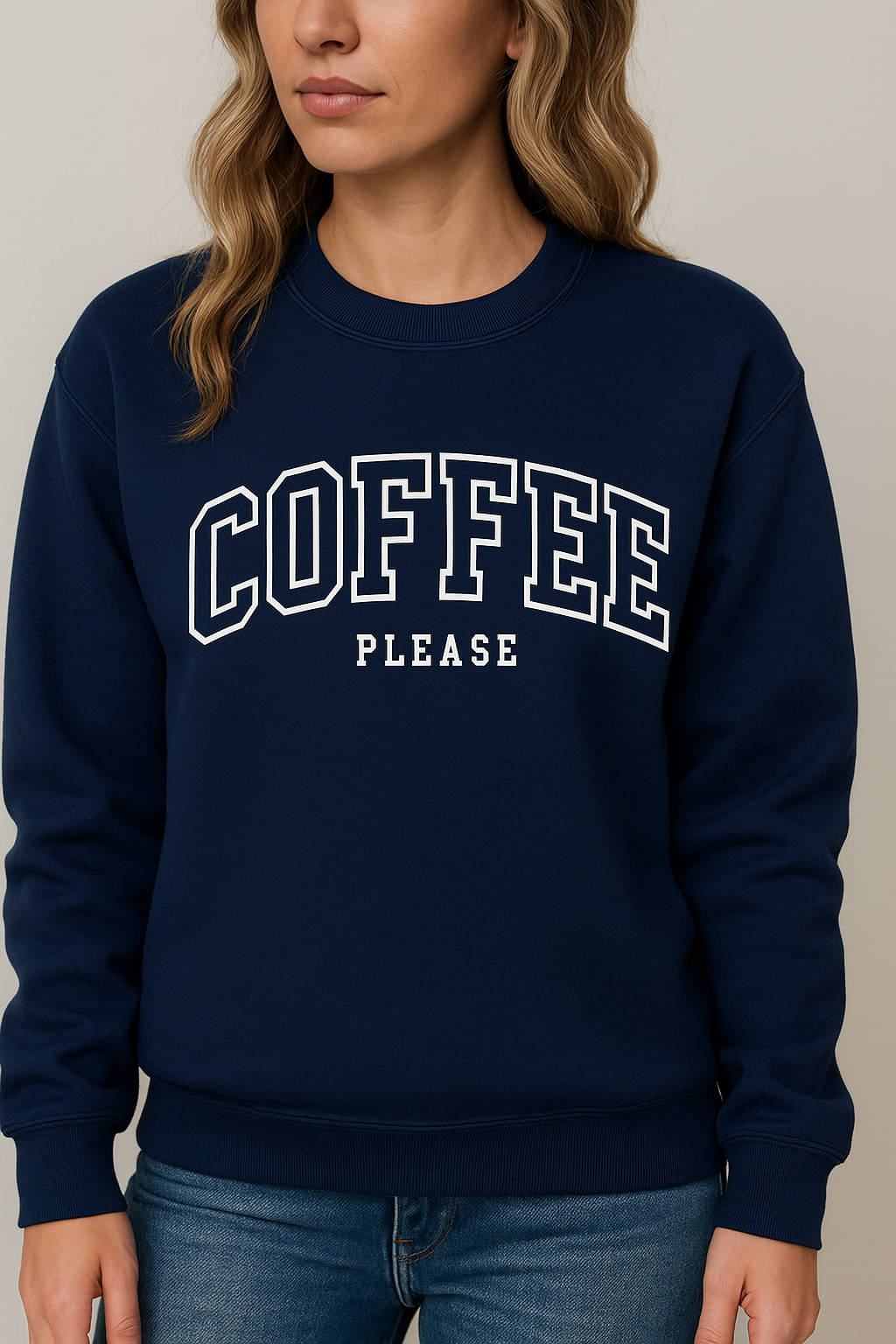 Kashian Women Fleece Round Neck Sweatshirt For Light Winters ( Blue )     			Kashian Women Fleece Round Neck Sweatshirt For Light Winters ( Blue )