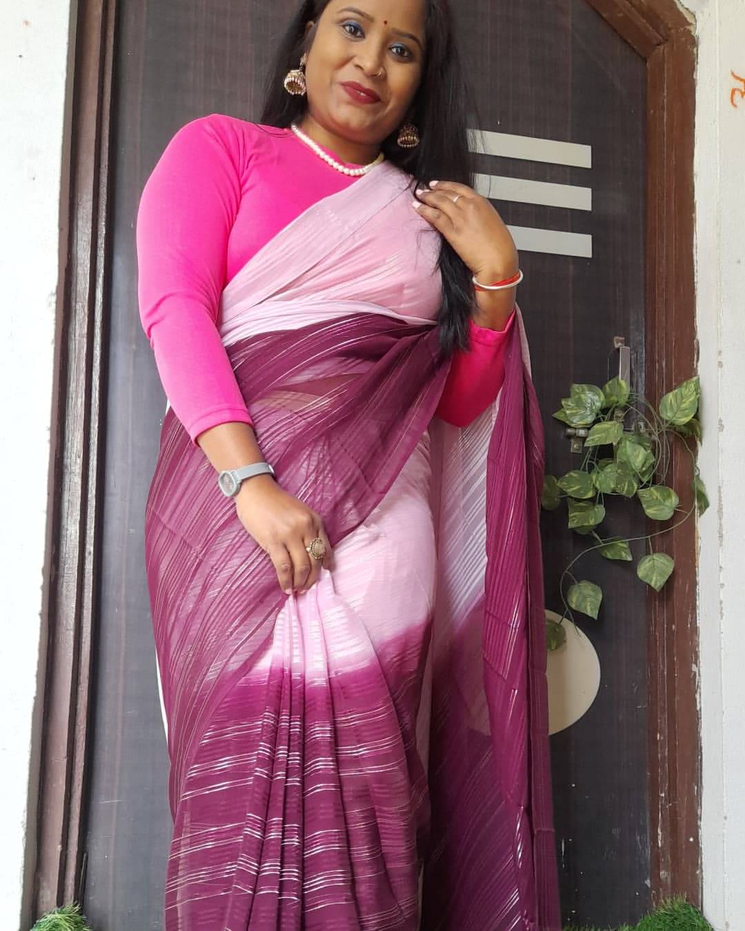 Kashvi Sarees Georgette Solid Ilkal Saree With Unstitched Blouse Piece ( Pink )     			Kashvi Sarees Georgette Solid Ilkal Saree With Unstitched Blouse Piece ( Pink )