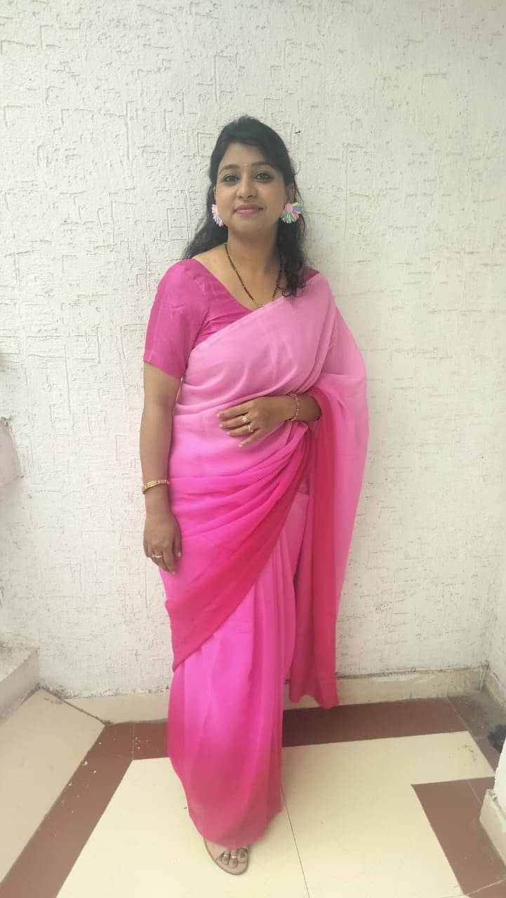 Kashvi Sarees Georgette Striped Ilkal Saree With Unstitched Blouse Piece ( Pink )     			Kashvi Sarees Georgette Striped Ilkal Saree With Unstitched Blouse Piece ( Pink )