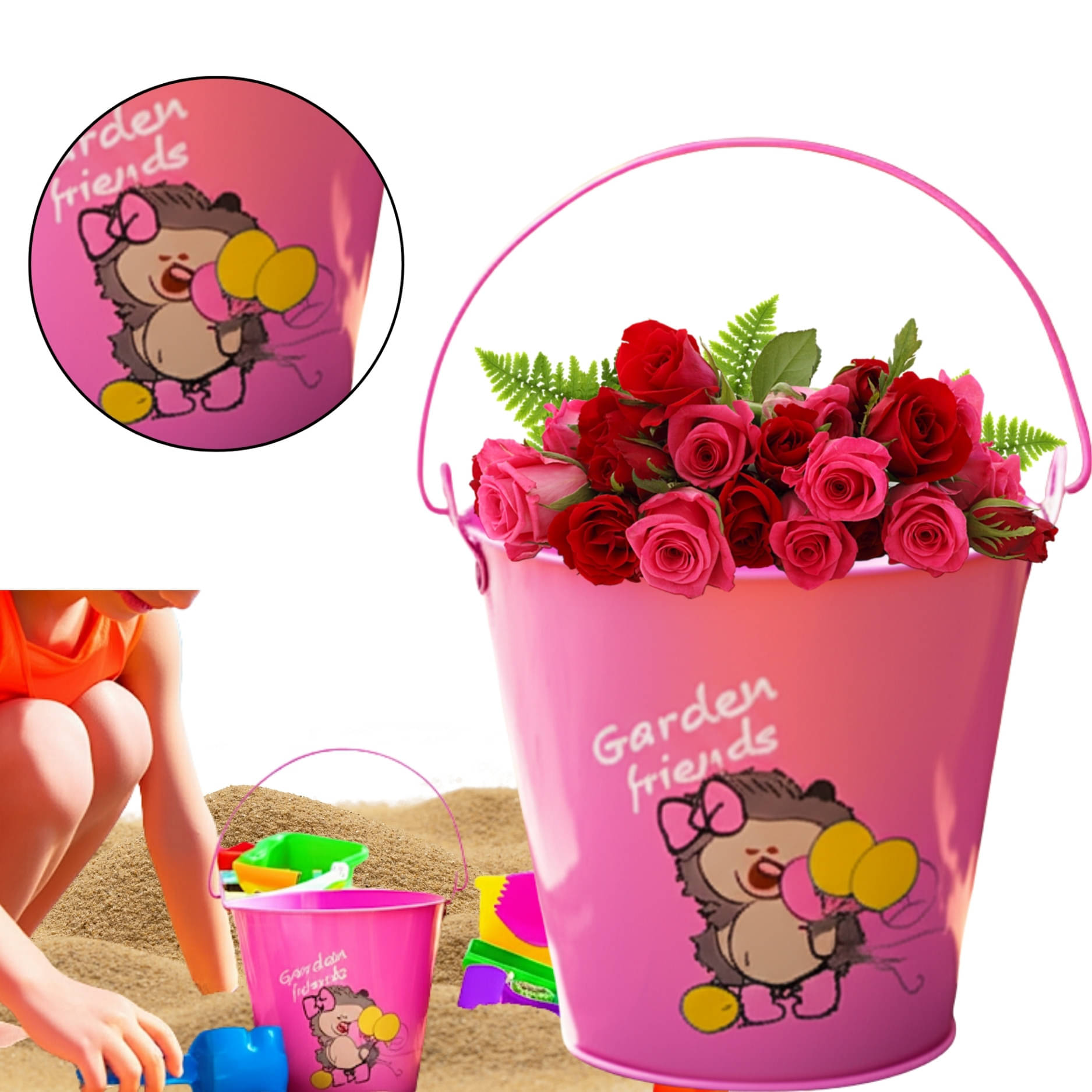 Kids Mandi Mini Metal Bucket with Dual Handles | Durable Galvanized Small Pail for Kids Gardening, Succulent Pots,Herbs, and Flowers Kids Mandi Mini Metal Bucket with Dual Handles | Durable Galvanized Small Pail for Kids Gardening, Succulent Pots,Herbs, and Flowers