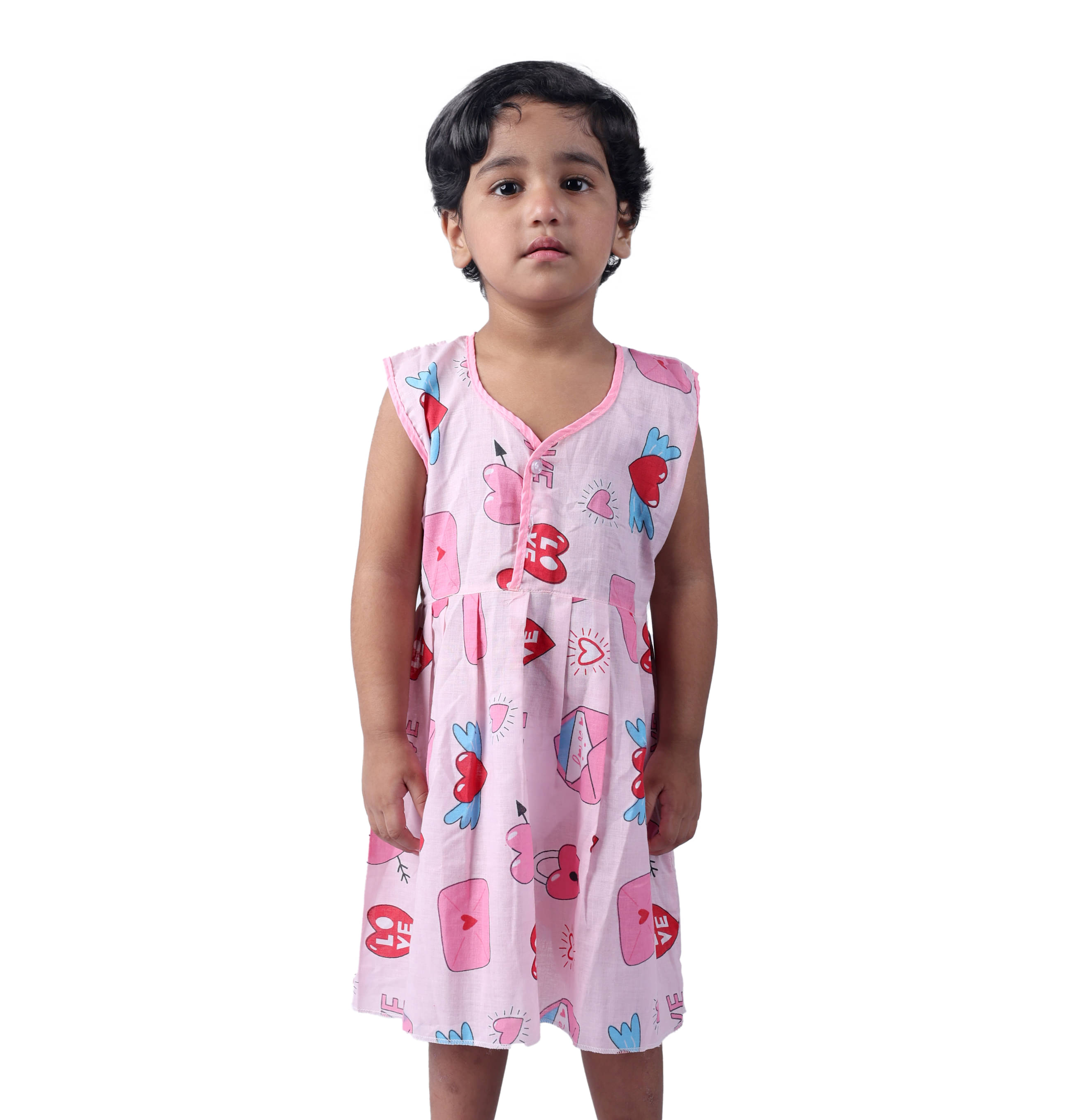 Kidzee Kingdom Cotton Frock For Girls ( Pack of 1 , Pink )     			Kidzee Kingdom Cotton Frock For Girls ( Pack of 1 , Pink )