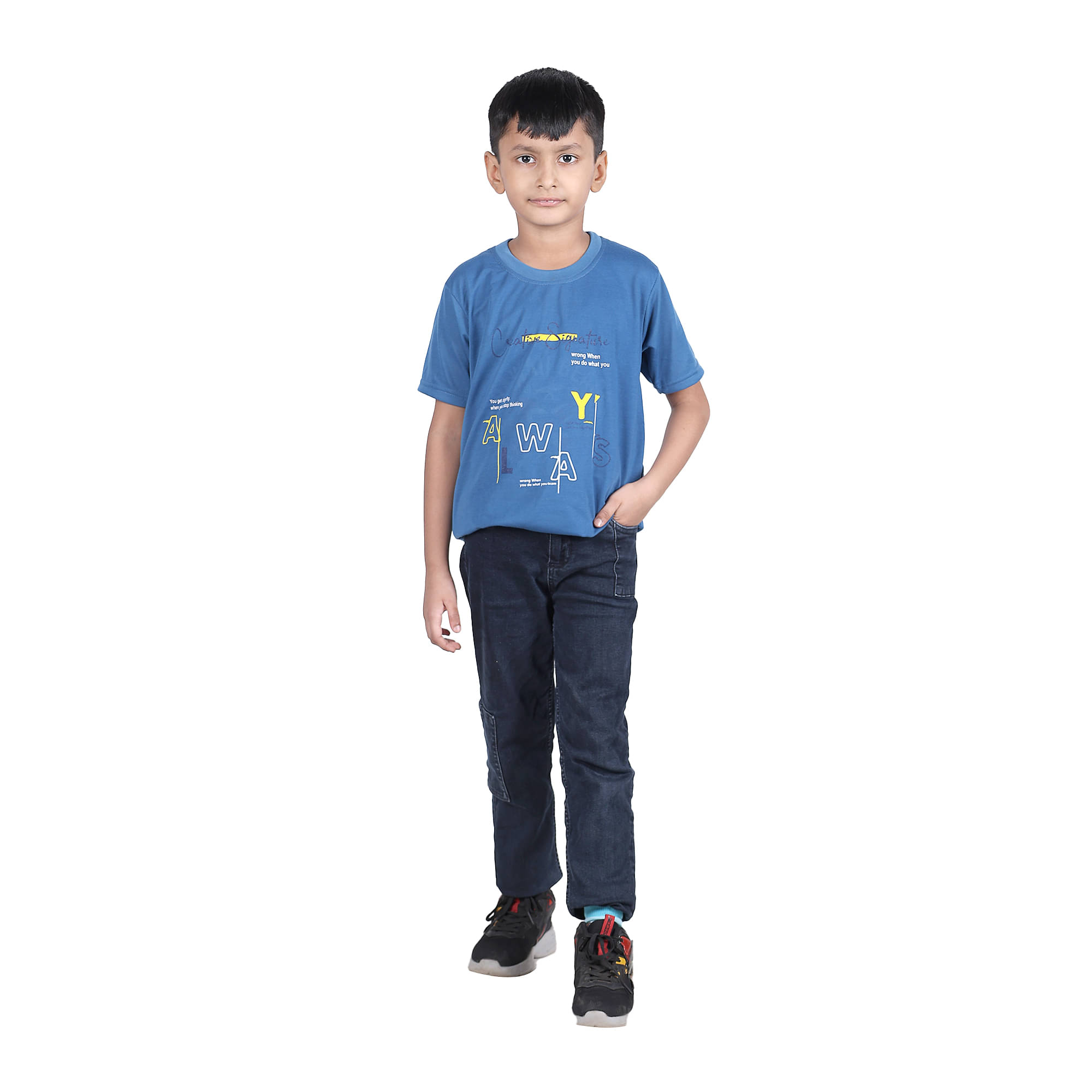     			Kidzee Kingdom Pack of 1 Boys Cotton T-Shirt ( Blue )