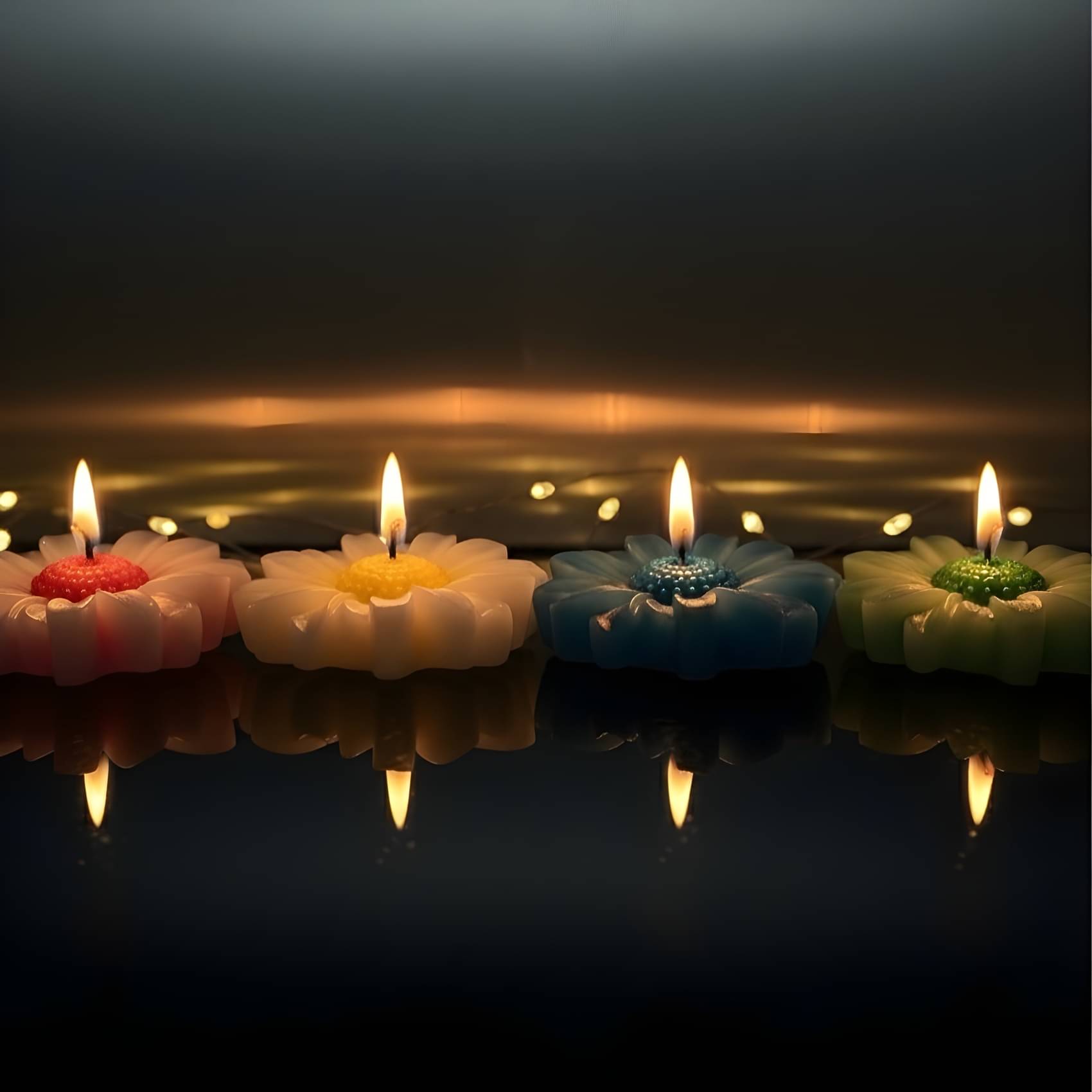 LAZYWINDOW Multicolour Floating Candle 6 cm ( Pack of 4 ) LAZYWINDOW Multicolour Floating Candle 6 cm ( Pack of 4 )