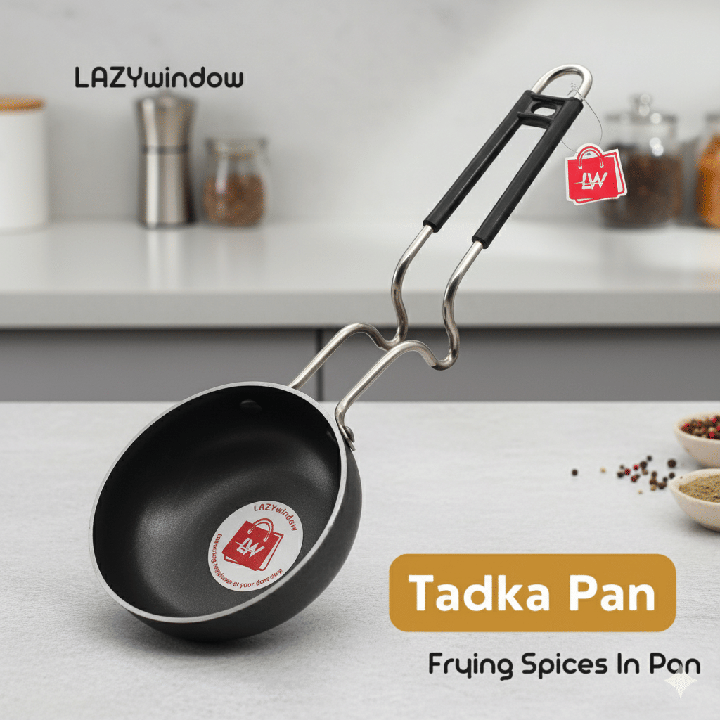 LAZYWINDOW Non Coated Iron Tadka Pan Induction Bottom without Lid 12 cm Diameter 0.5 Ltr - Cookware | Buy online on ZillyBuy
