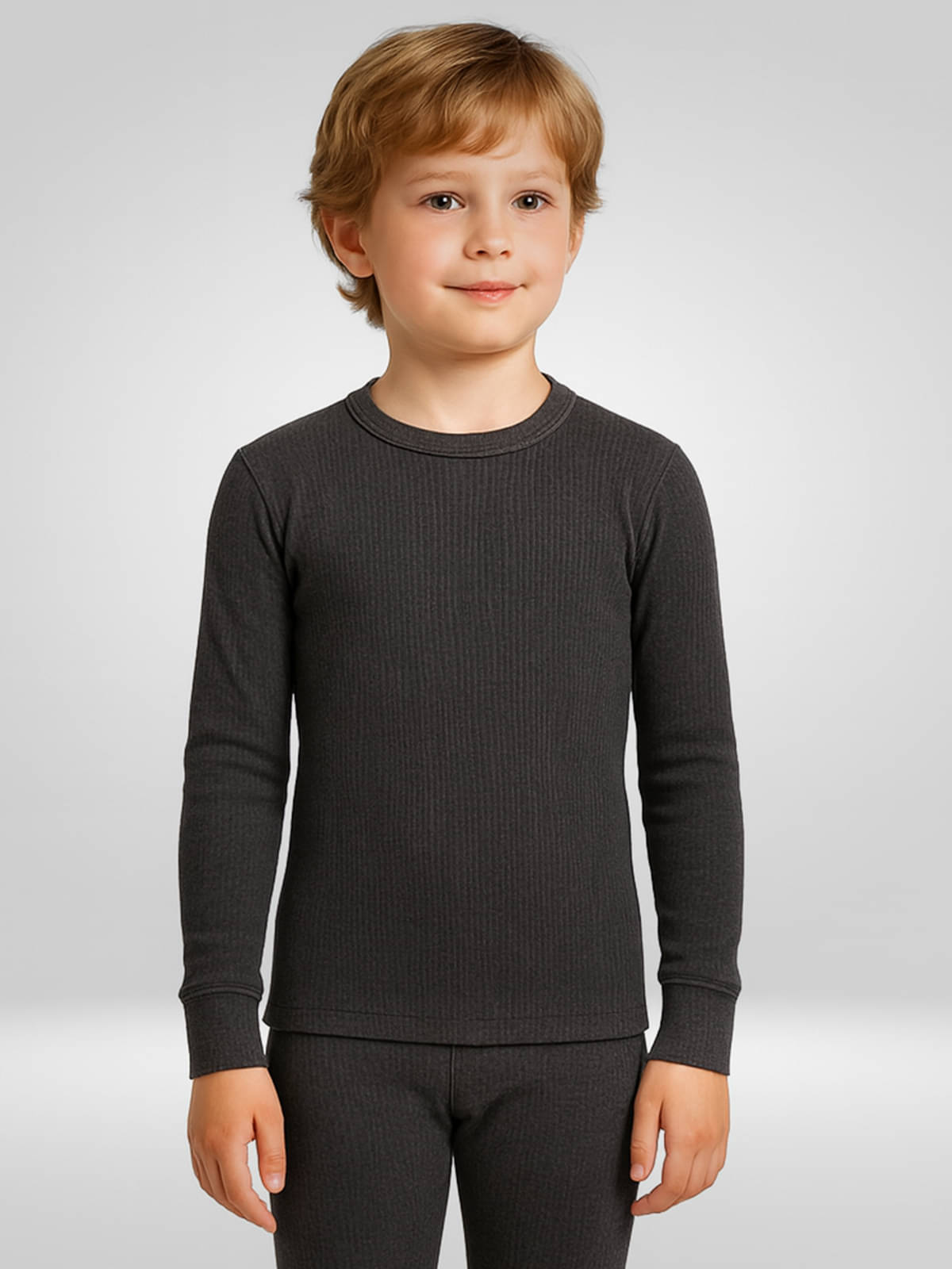     			Lux Cozi Pack of 1 Boys Cotton Blend Thermal Top ( Black )