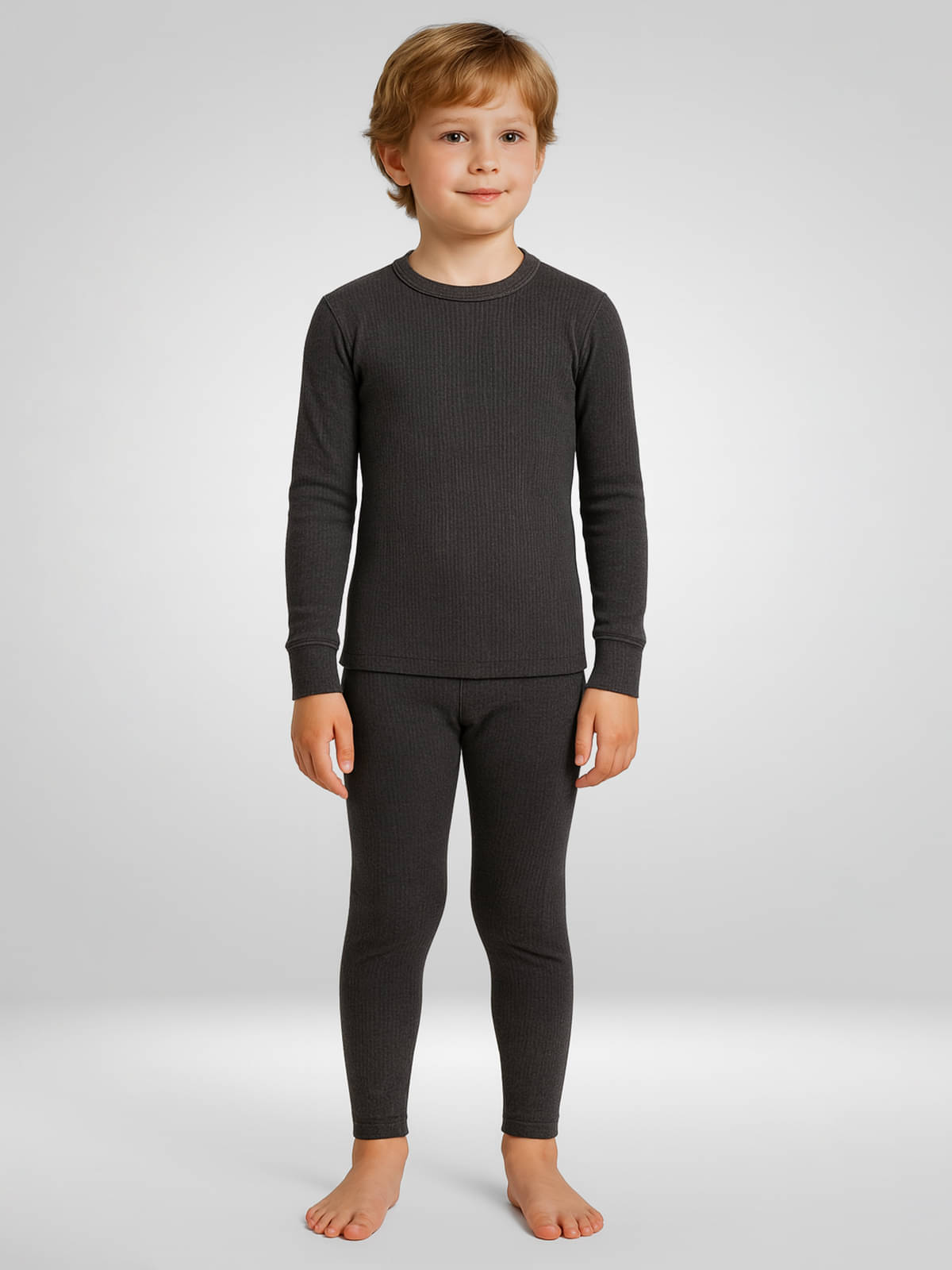     			Lux Cozi Pack of 1 Boys Cotton Blend Thermal Sets ( Black )