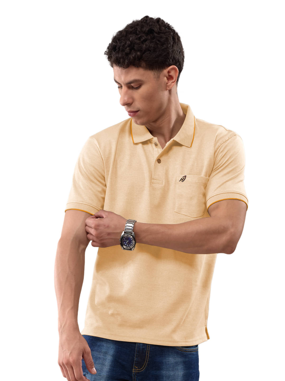 Lux Nitro Men Cotton Regular Fit Solid Polo T Shirt ( Yellow )     			Lux Nitro Men Cotton Regular Fit Solid Polo T Shirt ( Yellow )