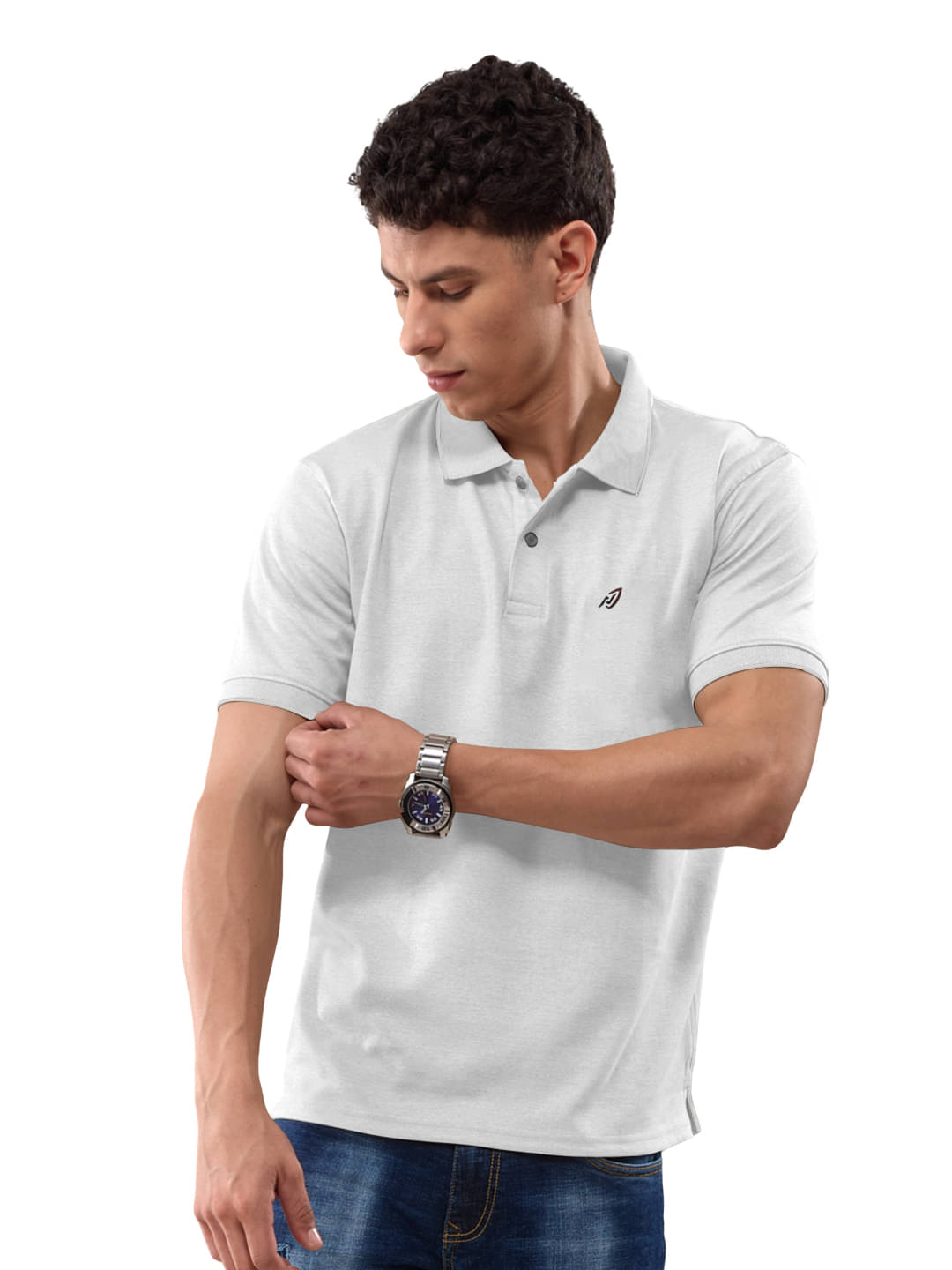 Lux Nitro Men Cotton Regular Fit Solid Polo T Shirt ( White )     			Lux Nitro Men Cotton Regular Fit Solid Polo T Shirt ( White )