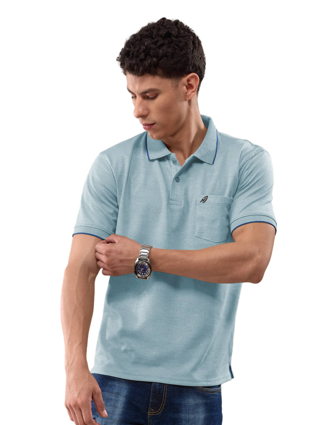 Lux Nitro Men Cotton Regular Fit Solid Polo T Shirt ( Sky Blue )     			Lux Nitro Men Cotton Regular Fit Solid Polo T Shirt ( Sky Blue )