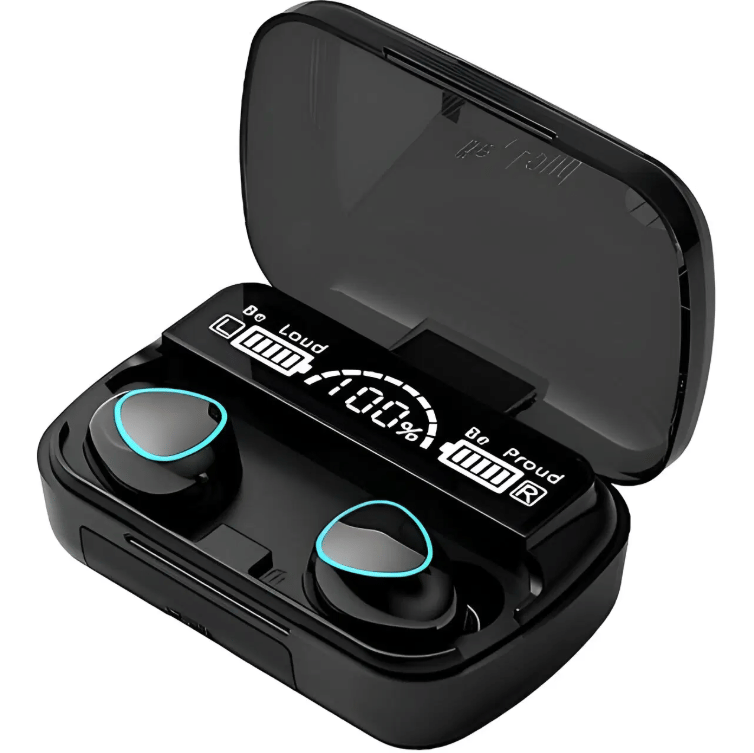     			M10 Latest New Trending HD LED Display Earphone Sports Waterproof Stereo Bluetooth Headset (Black, True Wireless Earbuds Earphone Bluetooth )