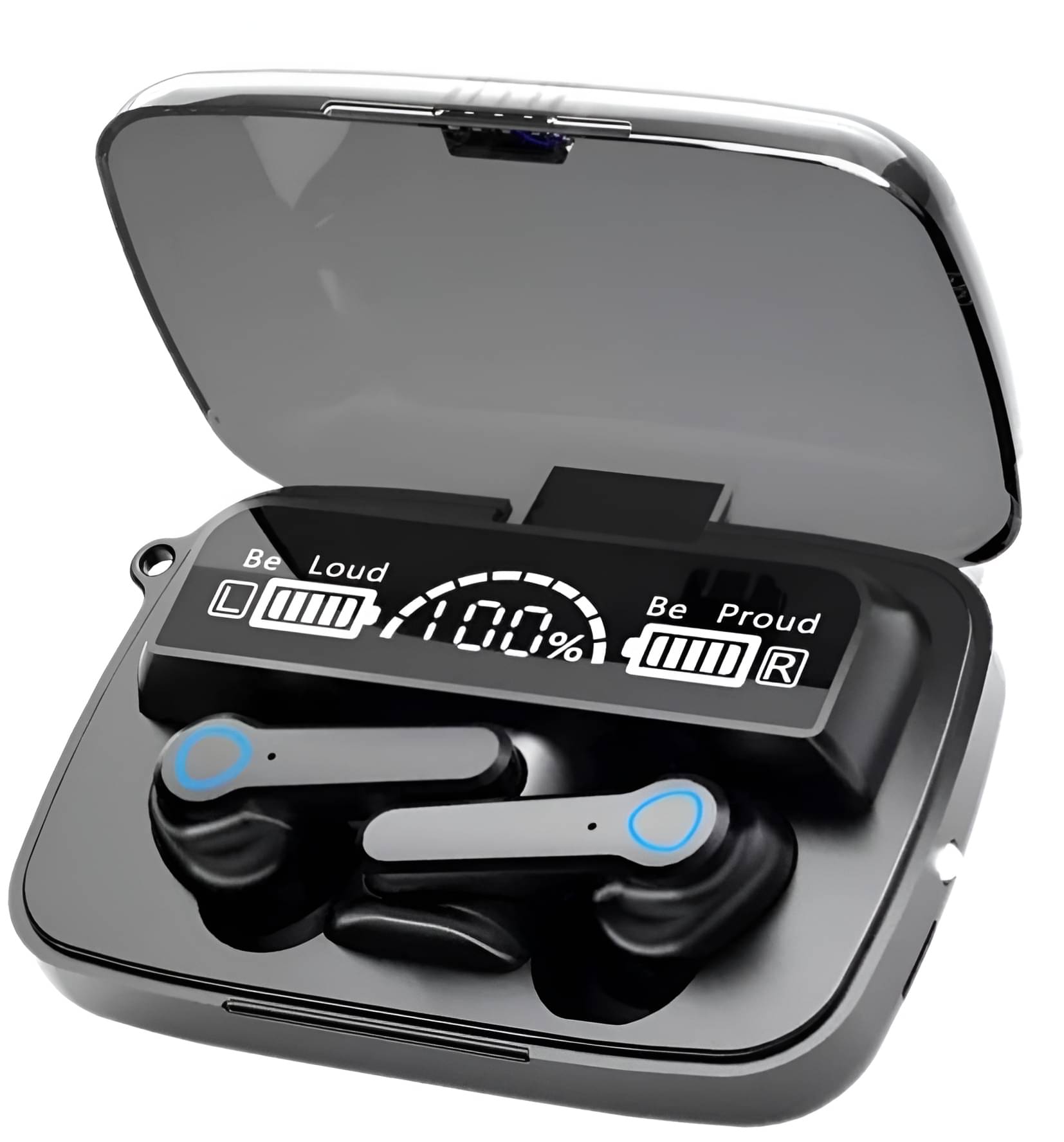     			M19 Wireless Earbuds Headset Earbuds TWS Earphone Touch Control Mirror Digital Display Bluetooth 5.1 Headphones with Microphone (black)