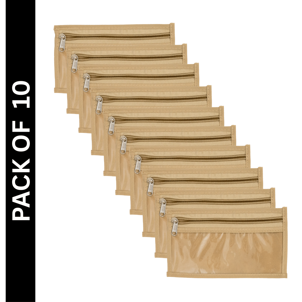     			Non Woven Multipurpose jewelary Underbed Storage Organizer Saree Cover with Window (PACK OF 10)