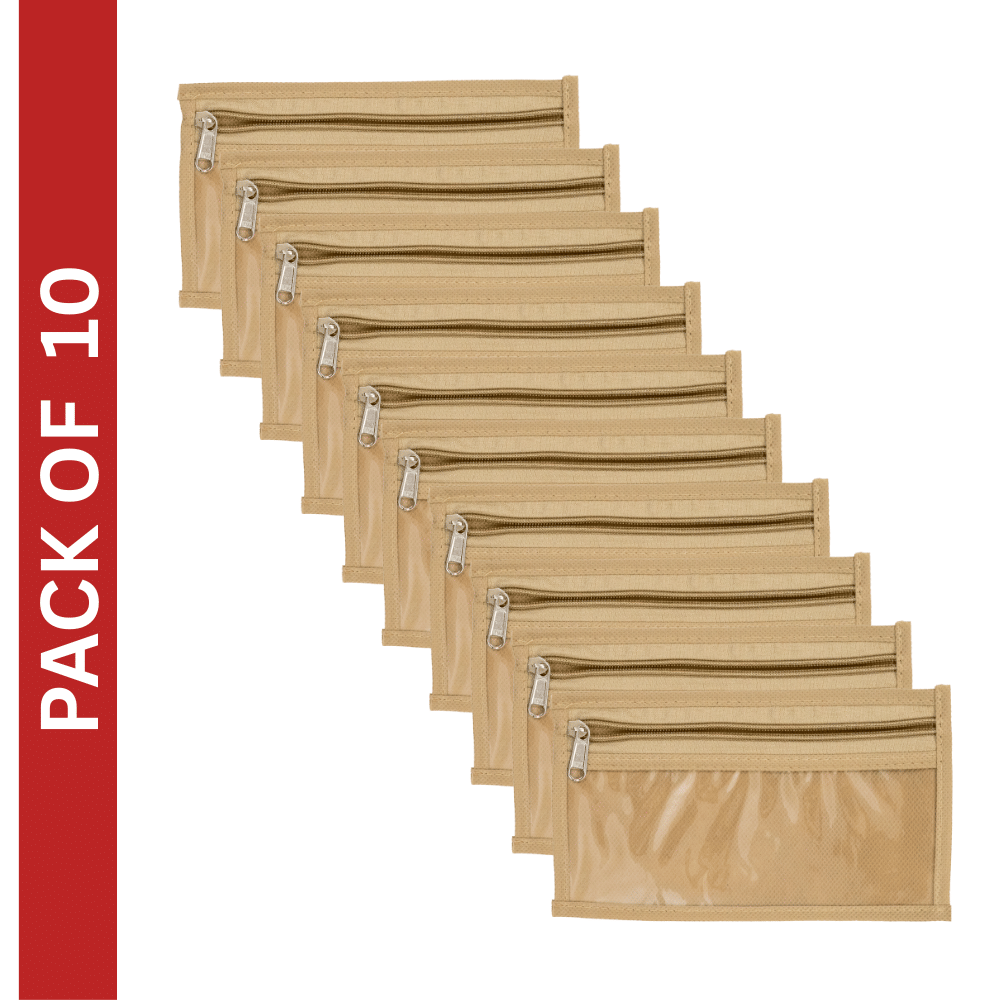     			Non Woven Multipurpose jewelary Underbed Storage Organizer Saree Cover with Window (PACK OF 10)