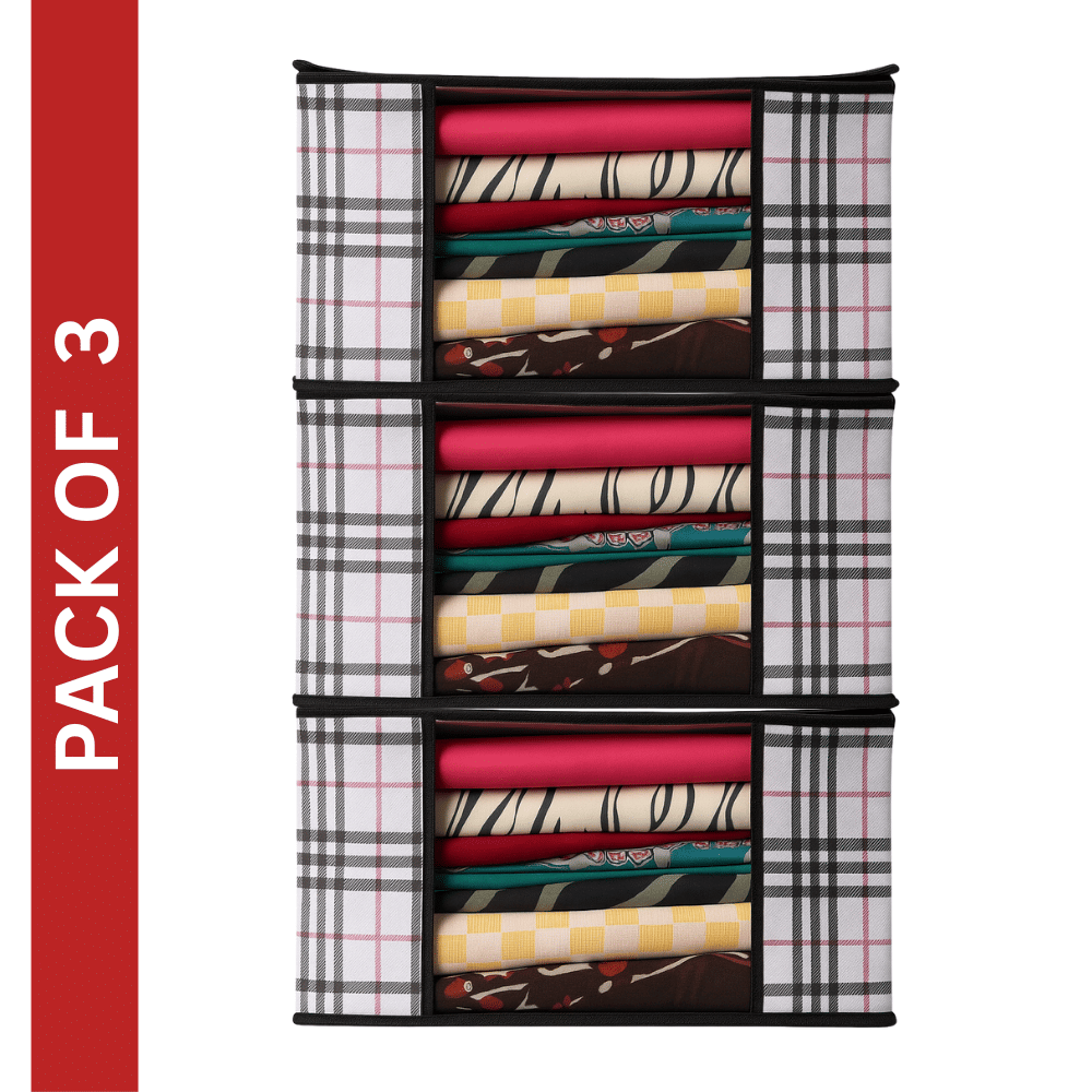     			Non Woven Saree Cover Storage Bags for Clothes with primum Quality Wardrobe/Organizers for Clothes (PACK OF 3)