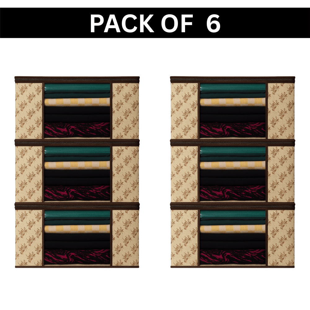     			Non Woven Saree Cover Storage Bags for Clothes with primum Quality Wardrobe/Organizers for Clothes (Pack of 6)