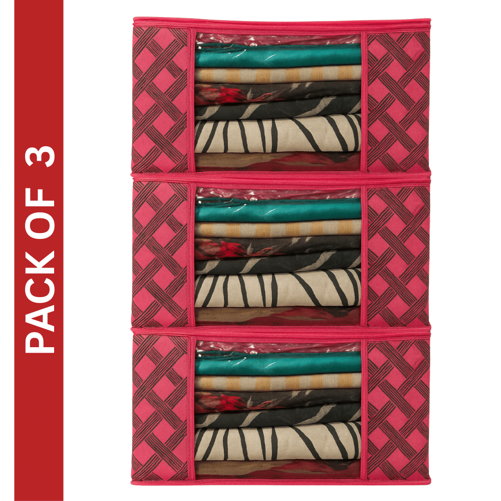     			Non Woven Saree Cover Storage Bags for Clothes with primum Quality Wardrobe/Organizers for Clothes (PACK OF 3)