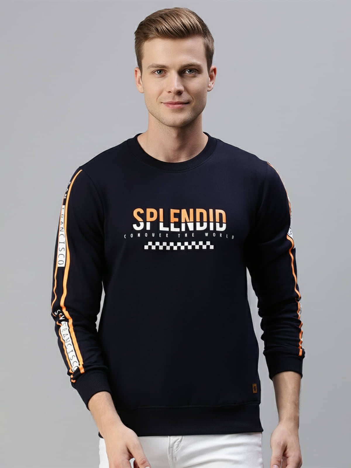 ONN Cotton Blend Round Neck Men's Sweatshirt - Navy Blue ( Pack of 1 ) ONN Cotton Blend Round Neck Men's Sweatshirt - Navy Blue ( Pack of 1 )