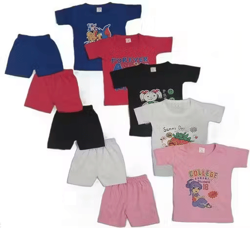 POONKODI SETTU Pack of 5 Boys Cotton T-Shirt & Shorts Set ( Multi ) POONKODI SETTU Pack of 5 Boys Cotton T-Shirt & Shorts Set ( Multi )