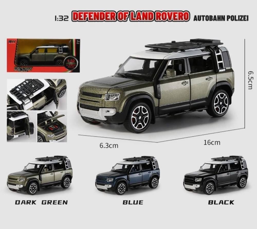     			Range Rover Defender 1:32 Scale Model Car Exclusive Alloy Metal Pull Back Die-cast Car Metal Pullback Toy car with Openable Doors & Light Music Best Gifts Toys Kids