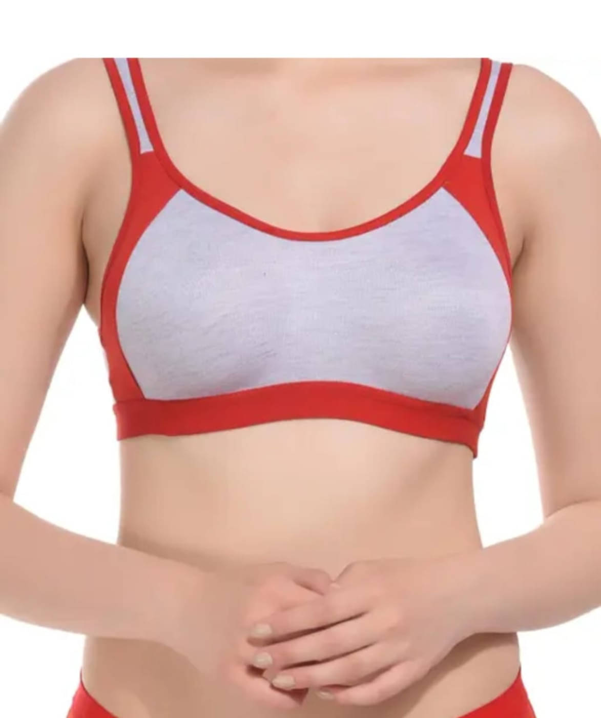 Ronic Collections. Pack of 1 Cotton Non Padded Sports Bra For Women ( Red ) Ronic Collections. Pack of 1 Cotton Non Padded Sports Bra For Women ( Red )