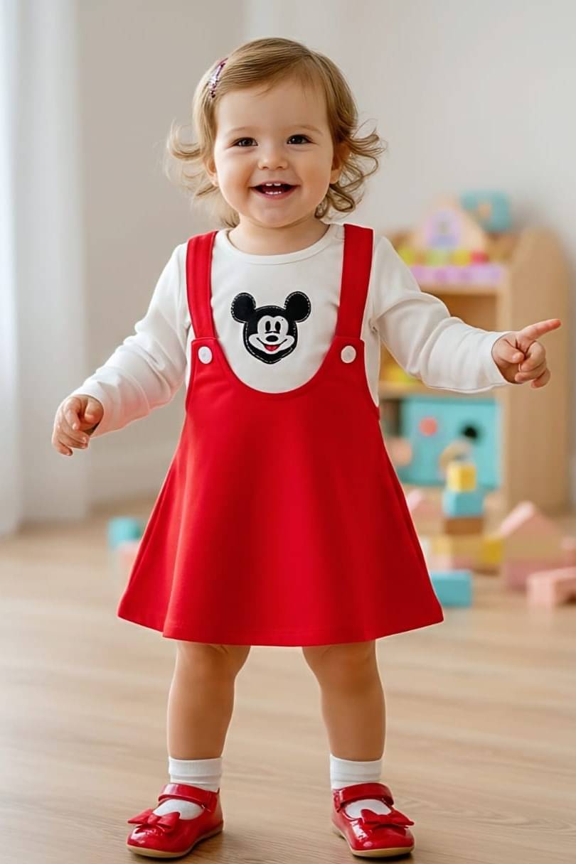 S B DRESS Lycra Frock For Girls ( Pack of 1 , Red )     			S B DRESS Lycra Frock For Girls ( Pack of 1 , Red )