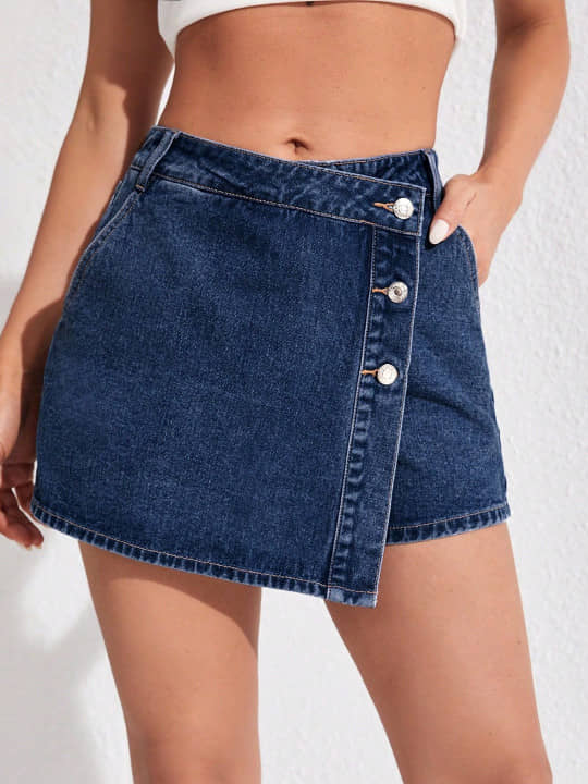 SHINE N' SHOW Blue Denim Women's Straight Skirts ( Pack of 1 )