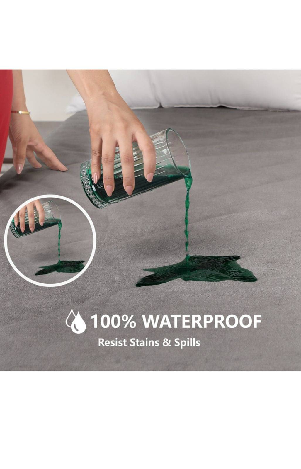 SHRI SHYAM PRINTS Grey Poly Cotton Mattress Cover     			SHRI SHYAM PRINTS Grey Poly Cotton Mattress Cover