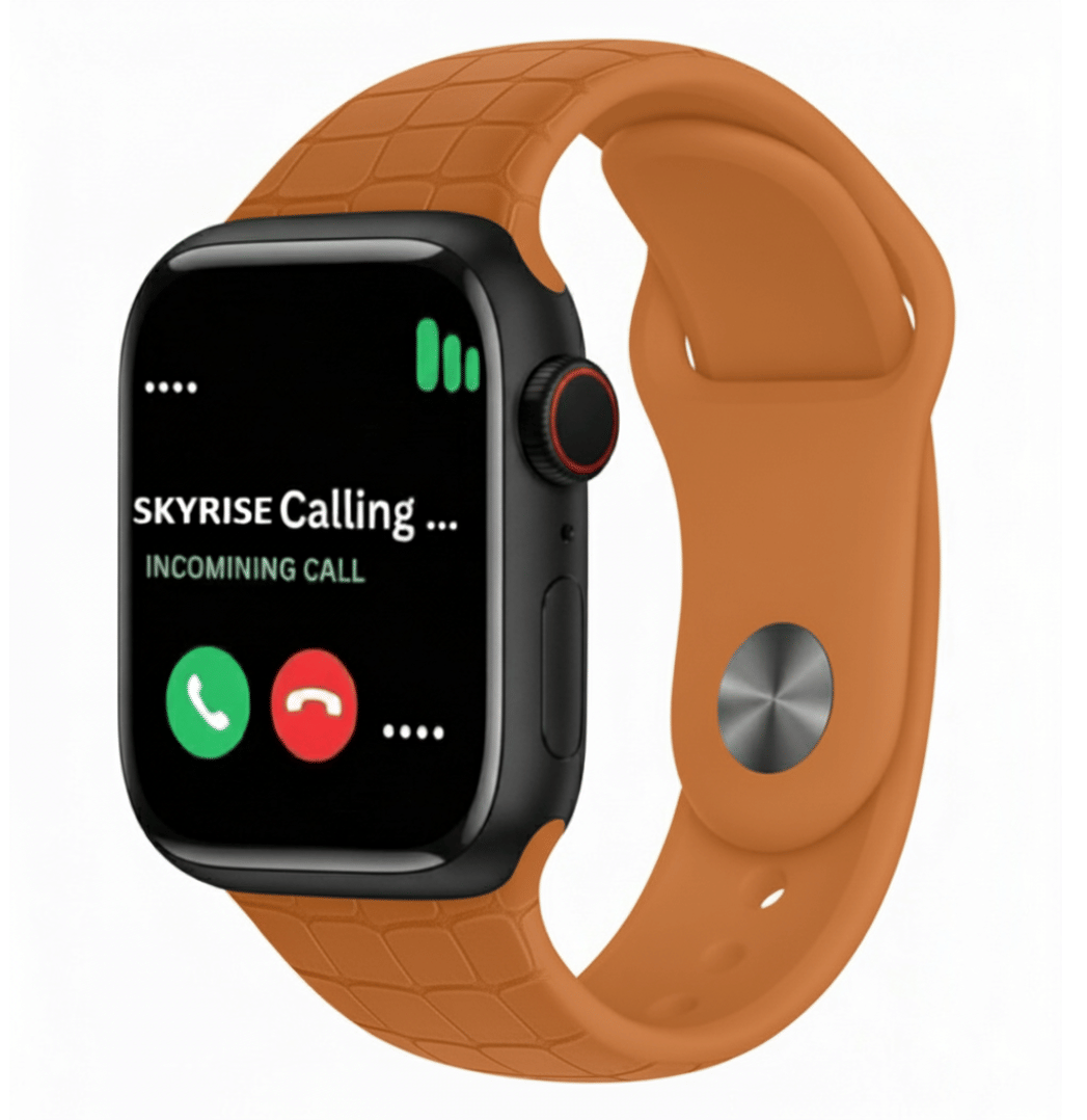 SKYRISE Limited Edition Smartwatch | Heart Rate | Steps | Wireless Charging Smartwatch (Brown Strap, 2.09 Inch Big Sunlight Proof Display)     			SKYRISE Limited Edition Smartwatch | Heart Rate | Steps | Wireless Charging Smartwatch (Brown Strap, 2.09 Inch Big Sunlight Proof Display)