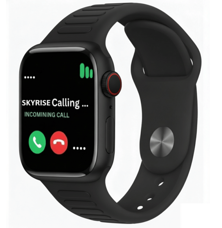     			SKYRISE Limited Edition Smartwatch | Heart Rate | Steps | Wireless Charging Smartwatch (Black Strap, 2.09 Inch Big Sunlight Proof Display)