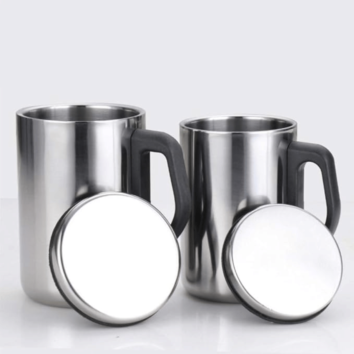 STEEPLE Insulated Solid Stainless Steel Coffee Mug 350 mL ( Pack of 2 ) STEEPLE Insulated Solid Stainless Steel Coffee Mug 350 mL ( Pack of 2 )