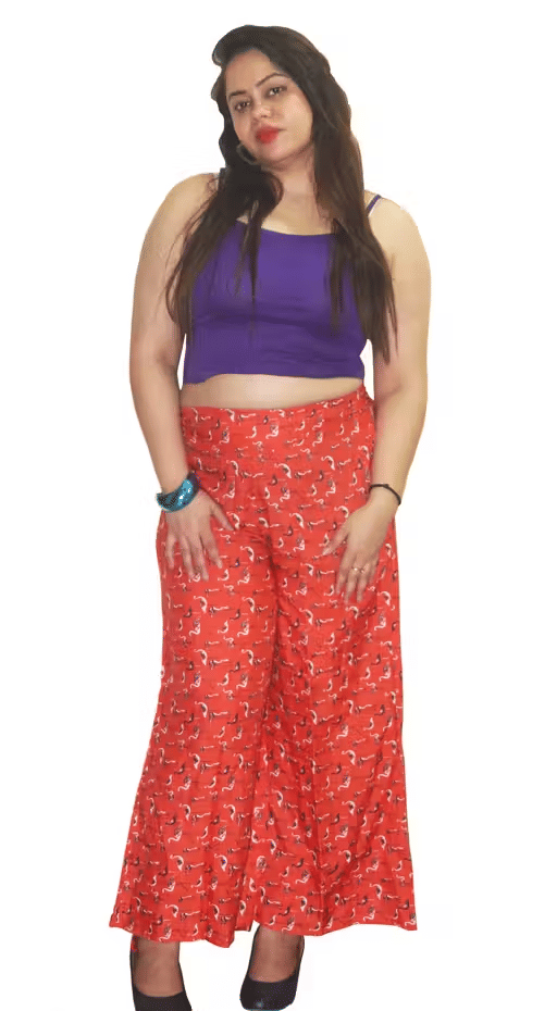 STYLEART E-COMMERCE PVT LTD Women Crepe Printed Palazzos ( Orange ) STYLEART E-COMMERCE PVT LTD Women Crepe Printed Palazzos ( Orange )