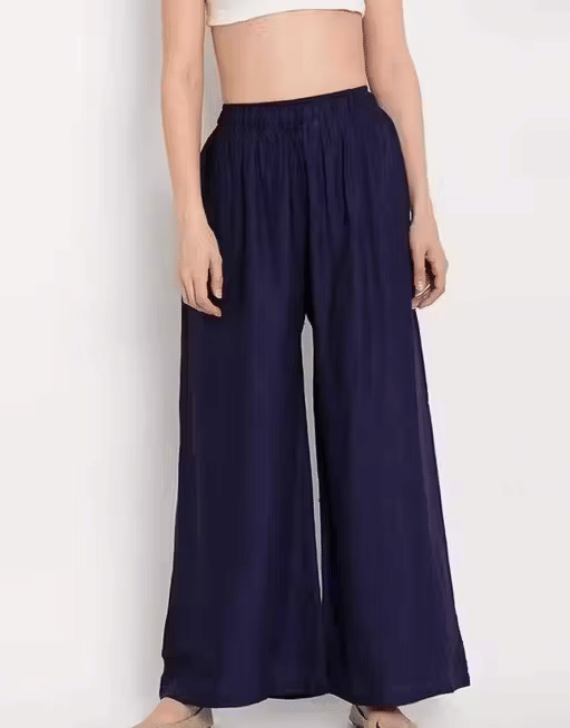 STYLEART E-COMMERCE PVT LTD Women Rayon Solid Palazzos ( Blue ) STYLEART E-COMMERCE PVT LTD Women Rayon Solid Palazzos ( Blue )