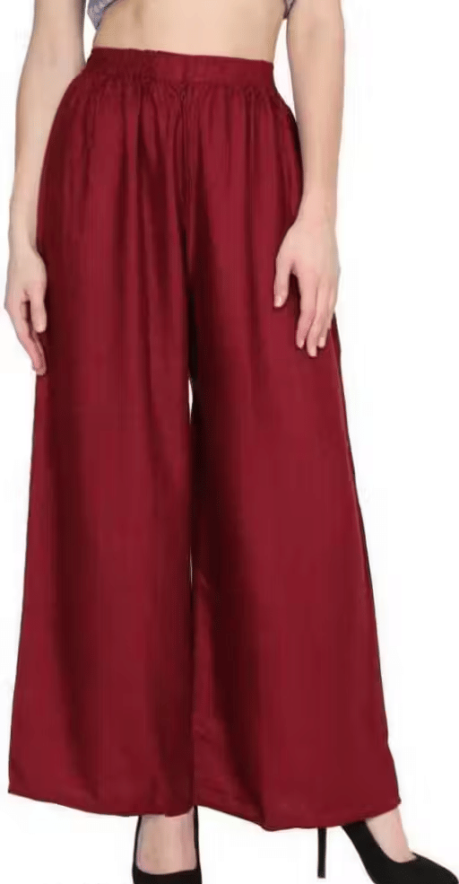     			STYLEART E-COMMERCE PVT LTD Women Rayon Solid Palazzos ( Maroon )