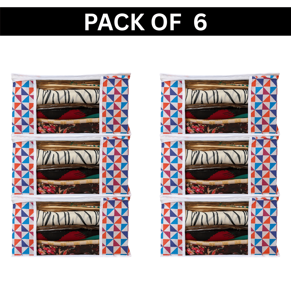     			Saree Cover / Cloth Storage & Organizer with Transparent Window (PACK OF 6)