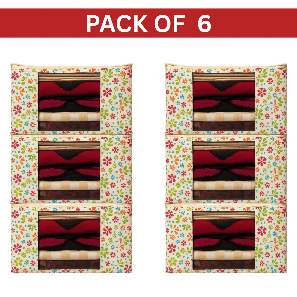     			Saree Cover / Cloth Storage & Organizer with Transparent Window (PACK OF 6)