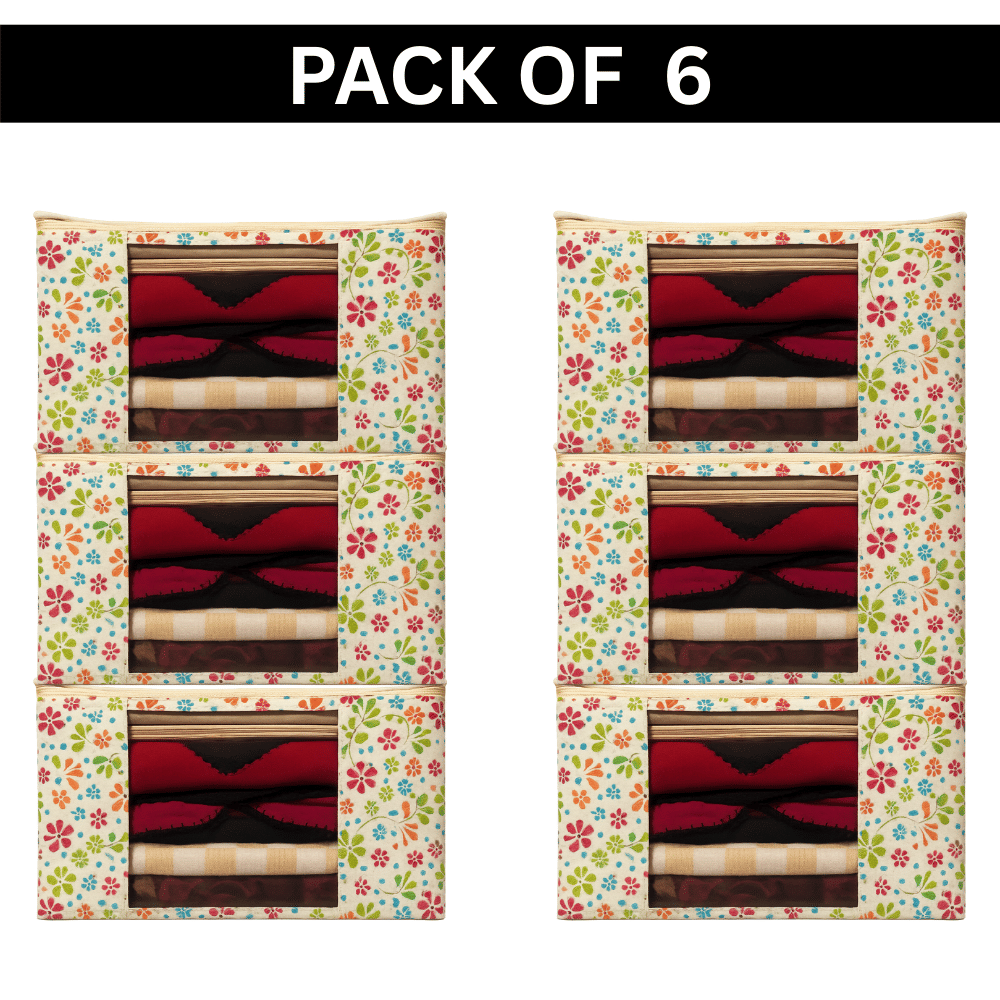     			Saree Cover / Cloth Storage & Organizer with Transparent Window (PACK OF 6)