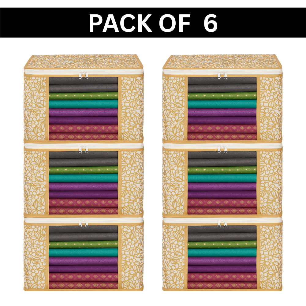     			Saree Cover / Cloth Storage & Organizer with Transparent Window (PACK OF 6)