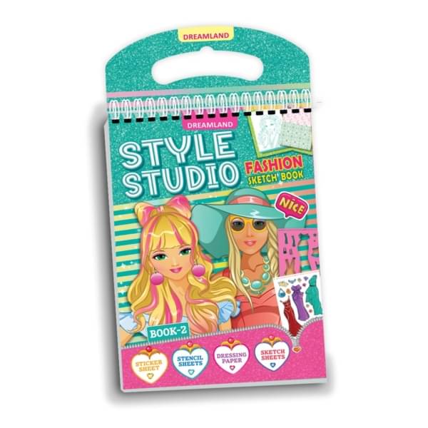     			Style Studio Fashion Sketch Activity Book 2 for Girls Age 4-8 years– Creative Design Kit with Sticker Sheets, Stencil Sheets, Dressing Paper & Sketch Pages | Fun DIY Activity Book
