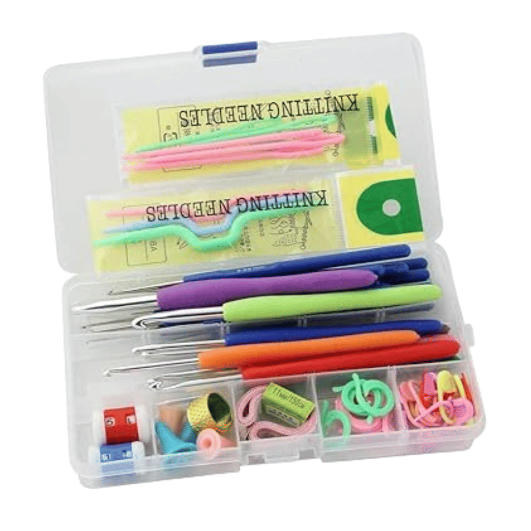     			Tapixaa Premium 53 Pcs Crochet Hook Set, Needle Arts | Crochet Hooks Knitting Needles Yarn Knitting Needles Kit | Crochet Hooks Set Soft Aluminum Blunt Needles Sewing Tools Kit