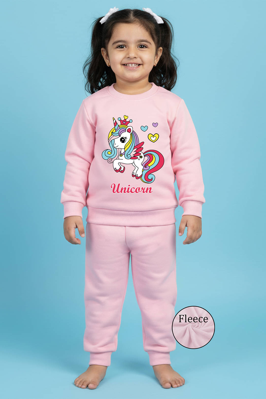     			Trampoline Pack of 1 Girls Fleece Sweatshirt & Joggers ( Pink )