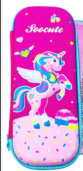     			Unicorn 3 D Design Pencil Case/Box with Compartments for School, Kids Stationery Storage