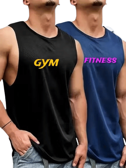 VESTARIX Pack of 2 Polyester Basic Vest For Men ( Black ) VESTARIX Pack of 2 Polyester Basic Vest For Men ( Black )