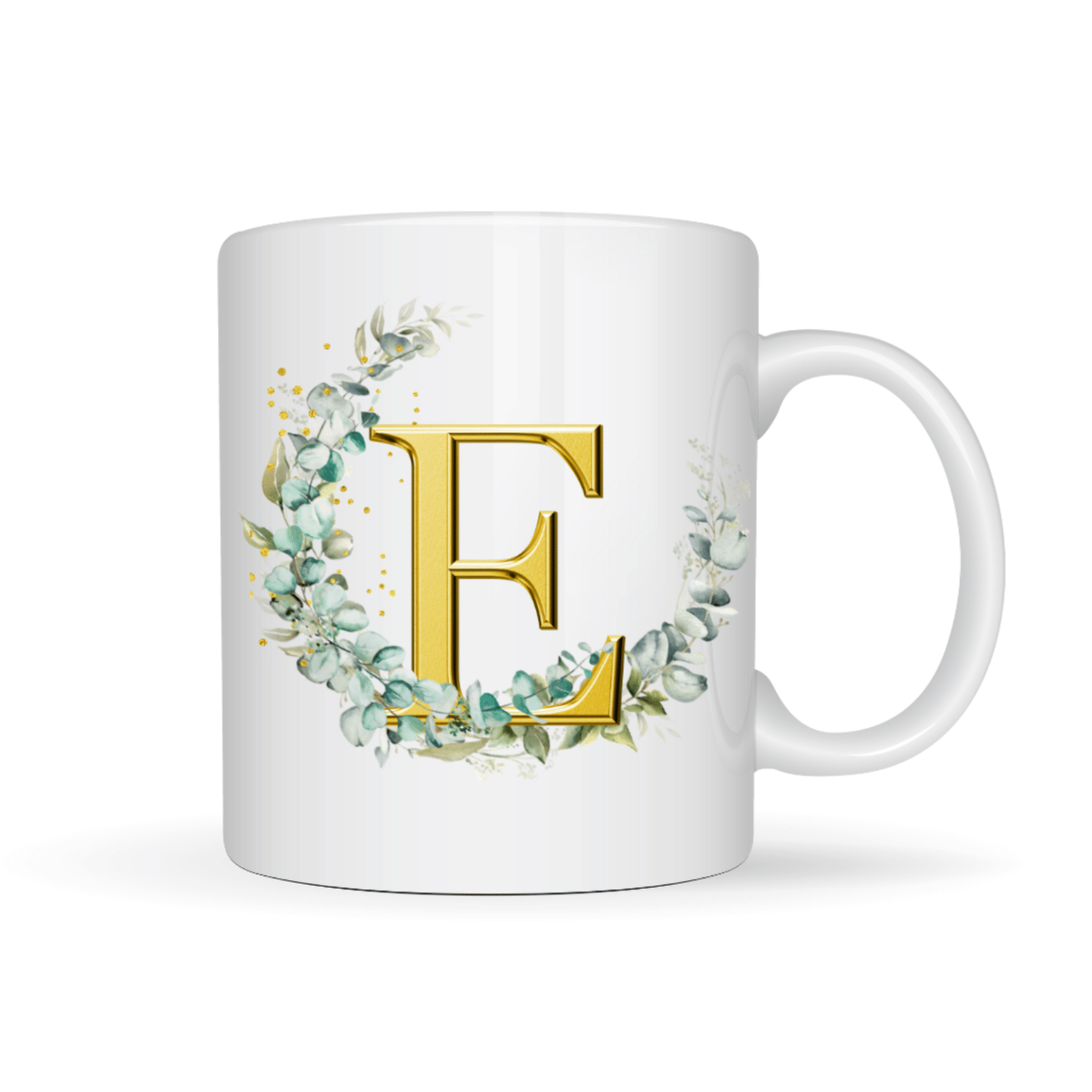     			VK Fashion Alphabet Printed E Ceramic Coffee Mug 350 mL ( Pack of 1 )