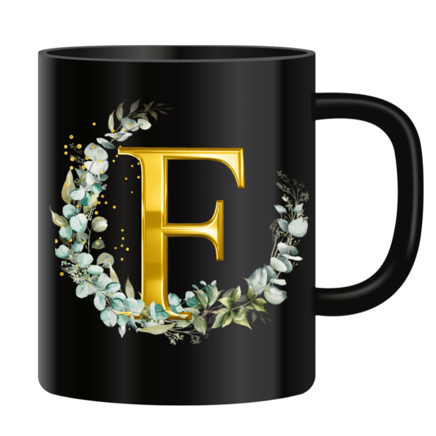VK Fashion Alphabet Printed F Ceramic Coffee Mug 350 mL ( Pack of 1 ) VK Fashion Alphabet Printed F Ceramic Coffee Mug 350 mL ( Pack of 1 )