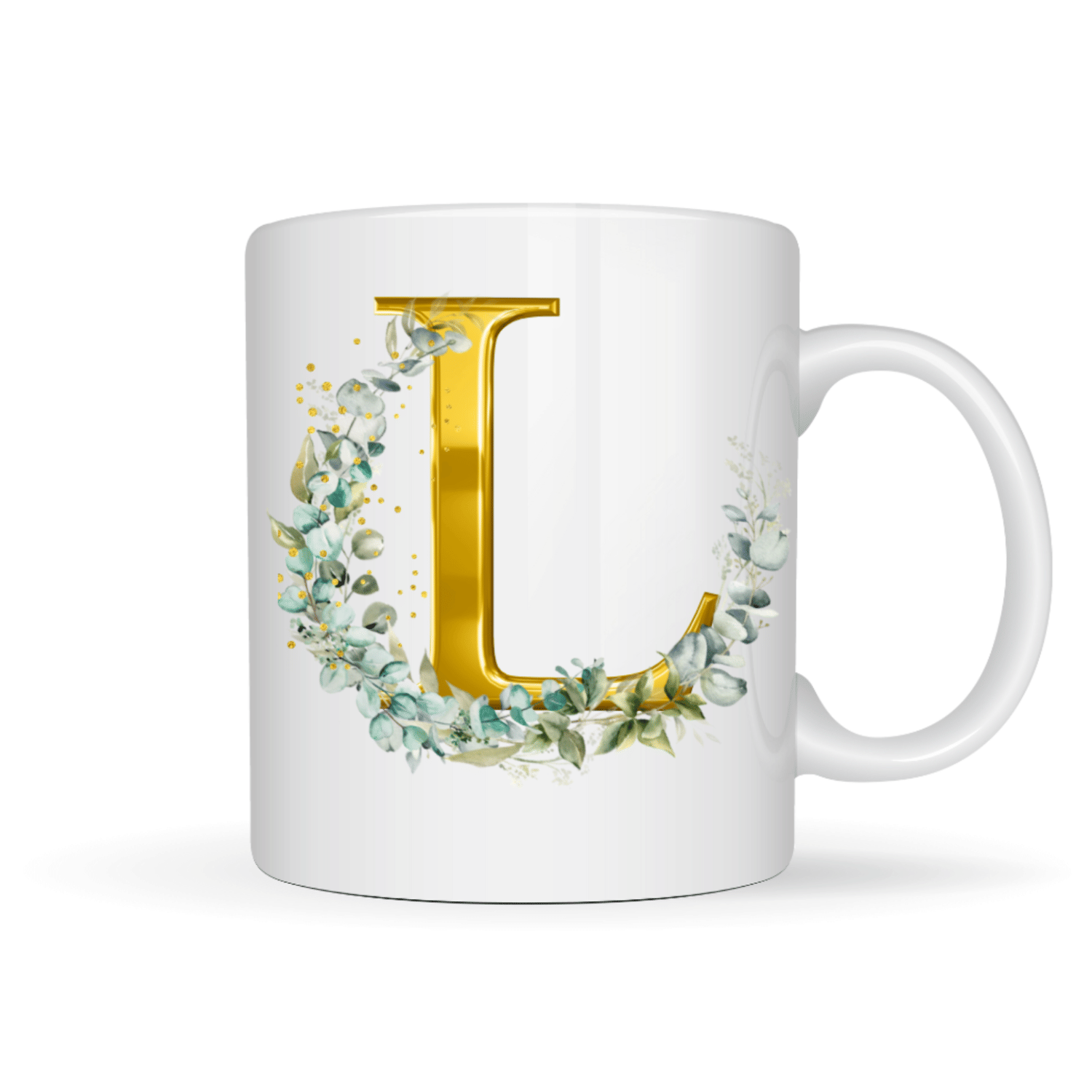 VK Fashion Alphabet Printed L Ceramic Coffee Mug 350 mL ( Pack of 1 )     			VK Fashion Alphabet Printed L Ceramic Coffee Mug 350 mL ( Pack of 1 )