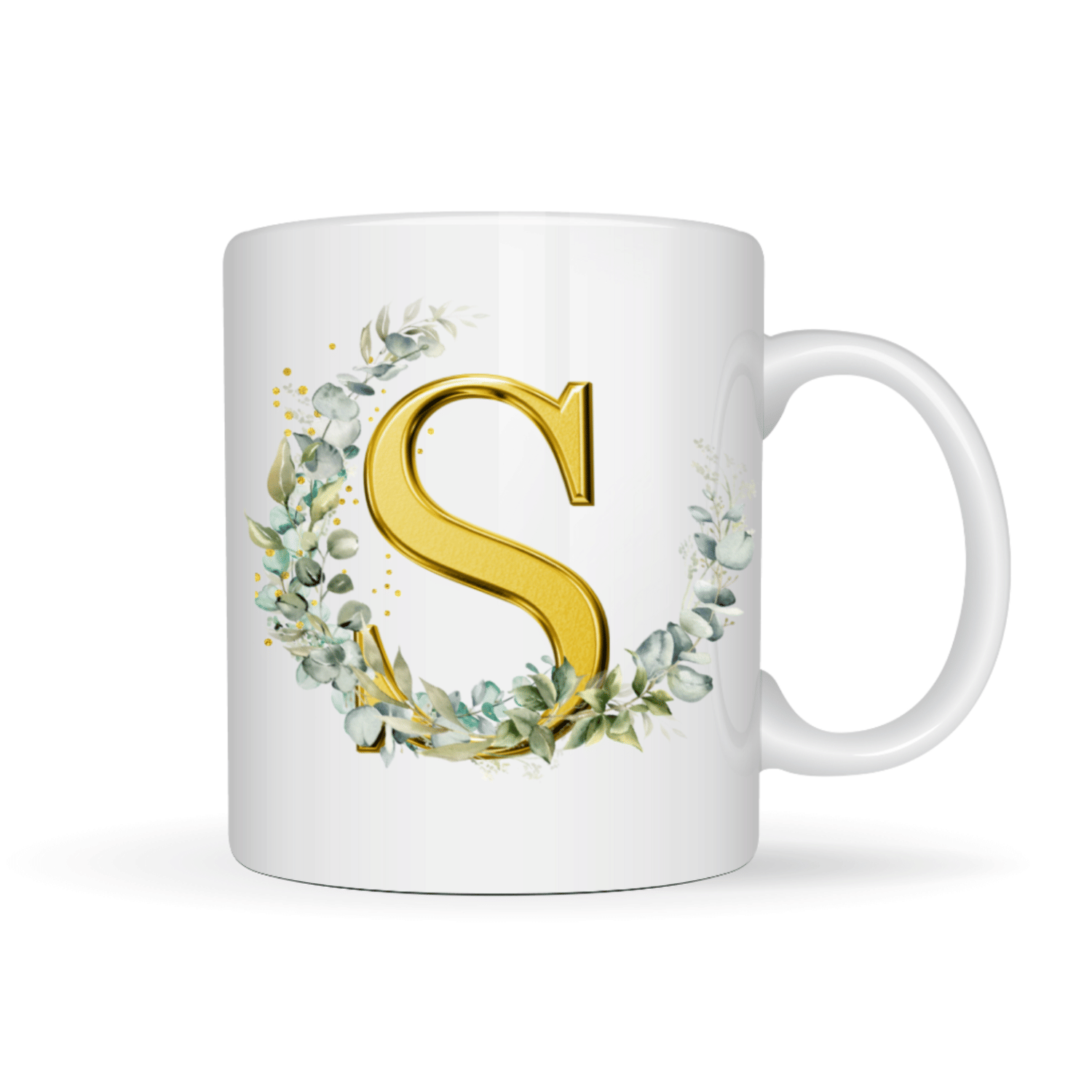 VK Fashion Alphabet Printed S Ceramic Coffee Mug 350 mL ( Pack of 1 )     			VK Fashion Alphabet Printed S Ceramic Coffee Mug 350 mL ( Pack of 1 )