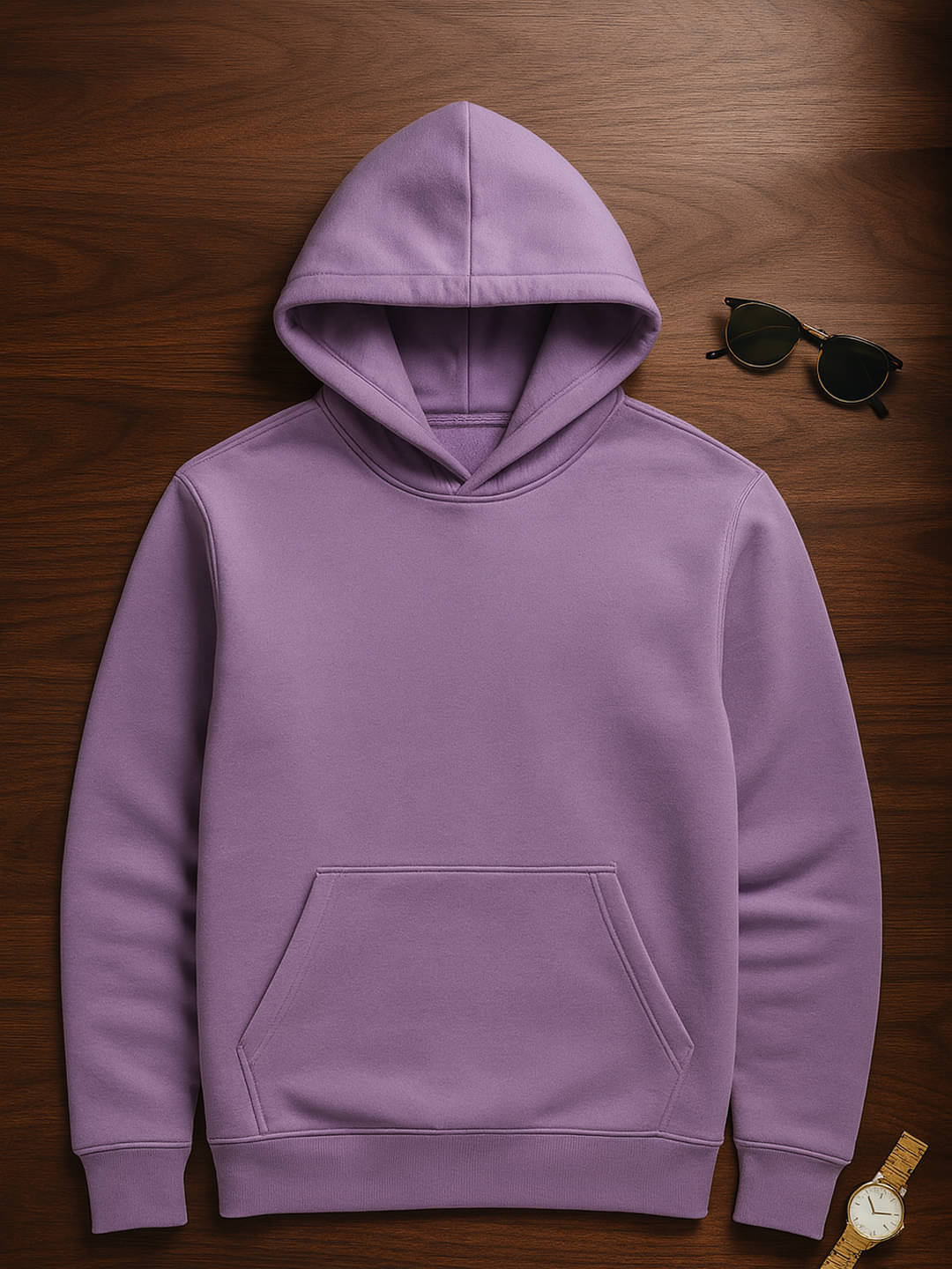    			YONGE Fleece Hooded Men's Sweatshirt - Lavender ( Pack of 1 )
