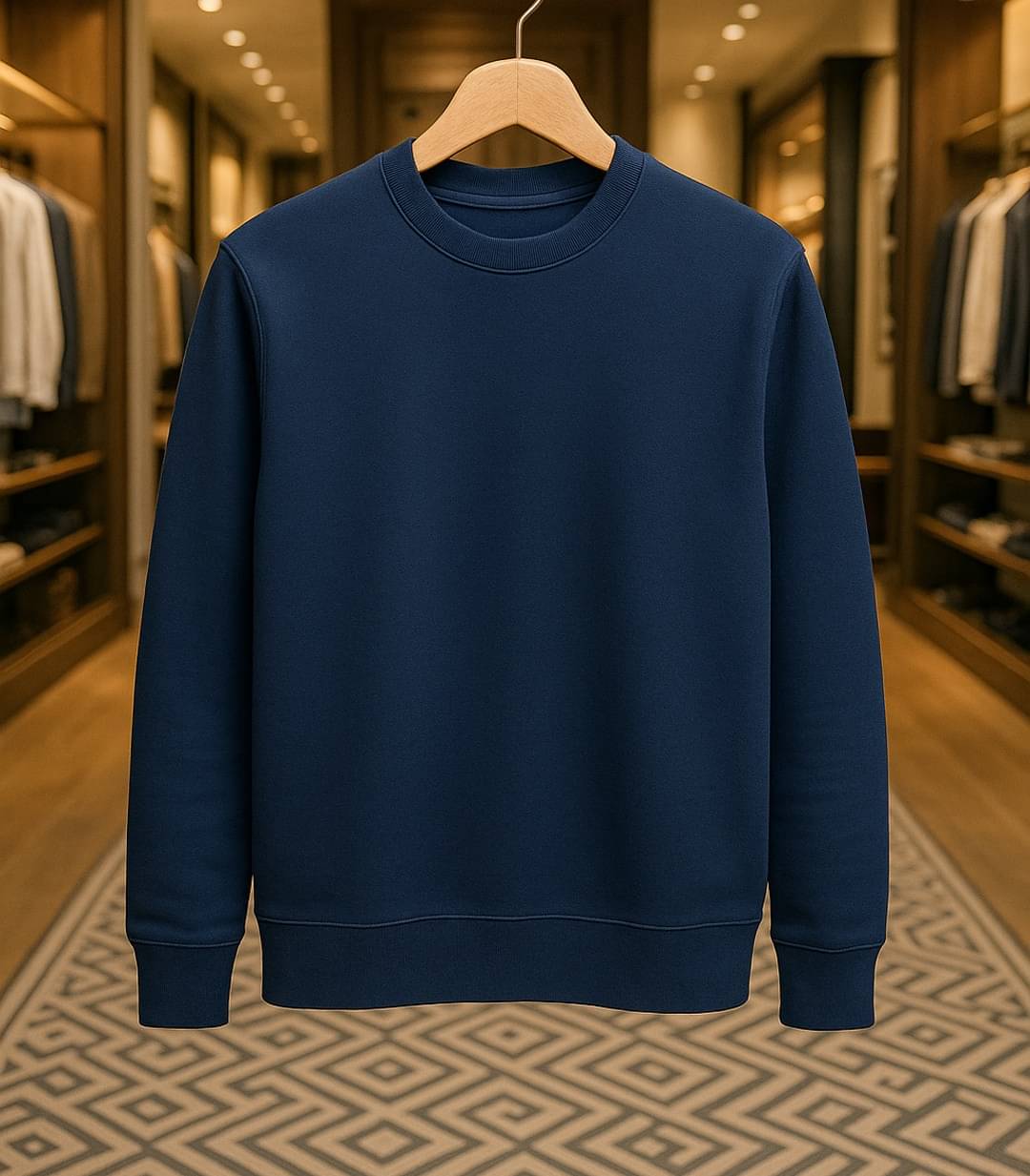 YONGE Fleece Round Neck Men's Sweatshirt - Navy Blue ( Pack of 1 )     			YONGE Fleece Round Neck Men's Sweatshirt - Navy Blue ( Pack of 1 )