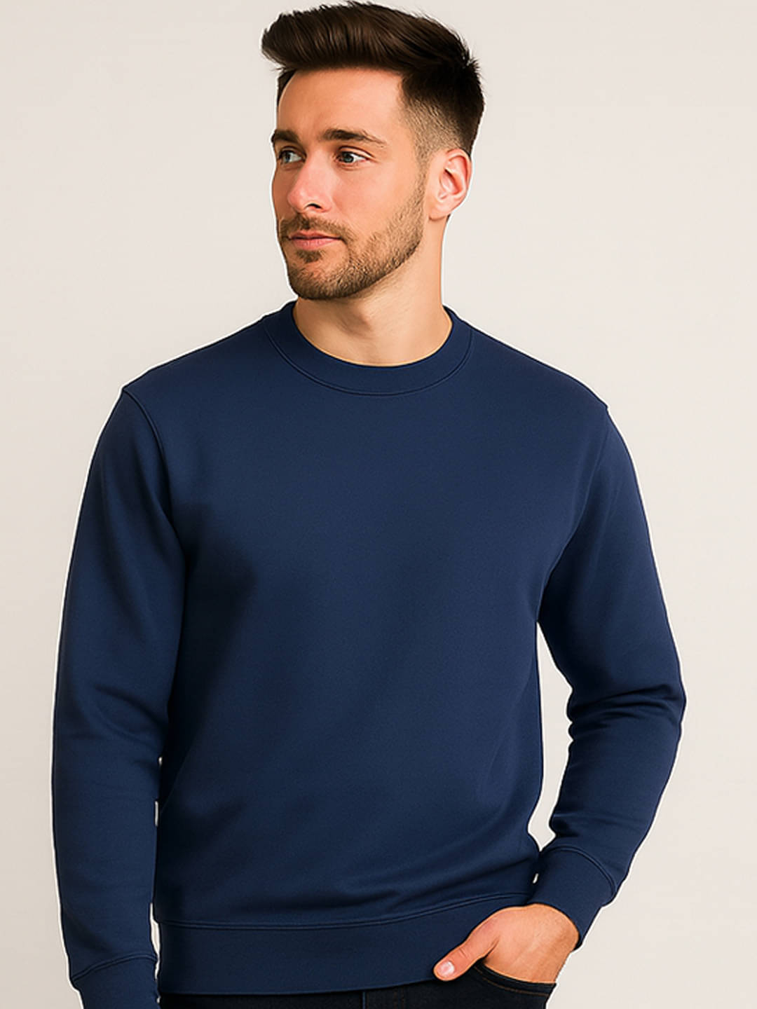 YONGE Fleece Round Neck Men's Sweatshirt - Navy Blue ( Pack of 1 )     			YONGE Fleece Round Neck Men's Sweatshirt - Navy Blue ( Pack of 1 )